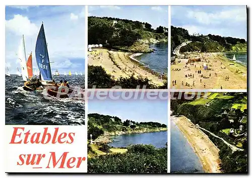 Moderne Karte ETABLES-sur-MER plage Vauriens en r�gates moulin Gobelins