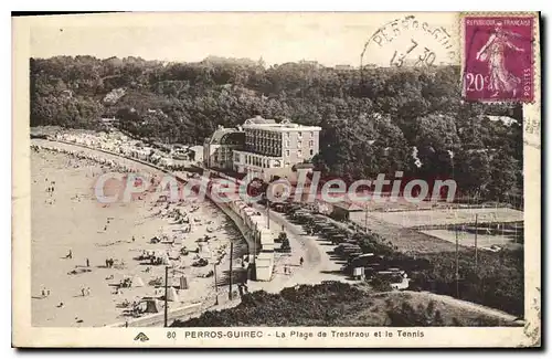 Cartes postales PERROS-GUIRREC plage de Trestraou tennis