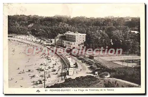 Cartes postales PERROS-GUIRREC plage de Trestraou tennis