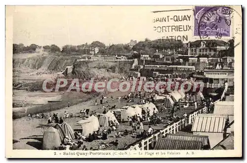 Cartes postales SAINT-QUAY-PORTRIEUX la plage et les falaises