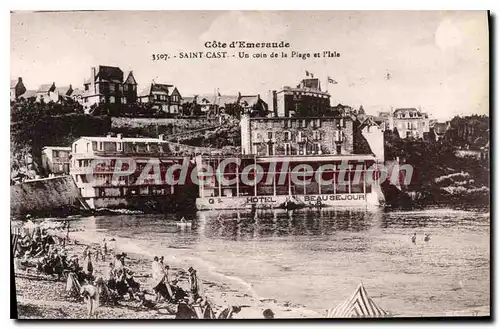 Cartes postales SAINT-CAST plage h�tel Beaus�jour