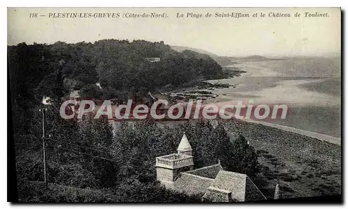 Cartes postales PLESTIN-LES-GREVES plage ch�teau de Toulinet