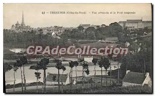 Cartes postales TREGUIER vue g�n�rale Pont suspendu