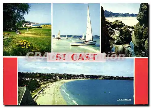 Cartes postales moderne SAINT-CAST plage golf voiliers