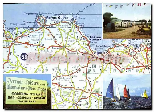 Cartes postales moderne TREBEURDEN camping de Pors-Mabo yachting