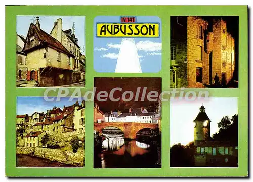 Cartes postales moderne AUBUSSON pont Vallinet Horloge