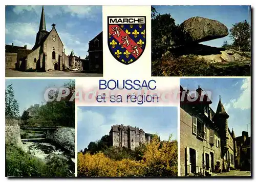 Cartes postales moderne BOUSSAC cascade ch�teau �glise la Cure