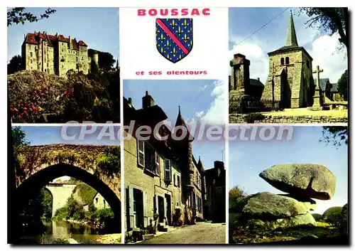 Cartes postales moderne BOUSSAC ch�teau �glise la Cure