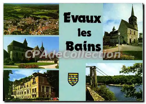 Cartes postales moderne EVAUX-les-BAINS �glise h�tel thermal pont