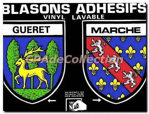 Cartes postales moderne GUERET MARCHE blasons adh�sifs