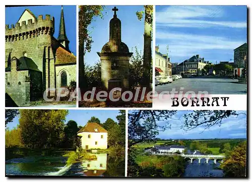 Cartes postales moderne BONNAT �glise moulin fontaine