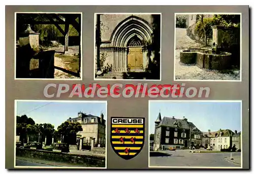 Cartes postales moderne DUN LE PALESTEL lavoir �glise fontaine mairie �cole Poste