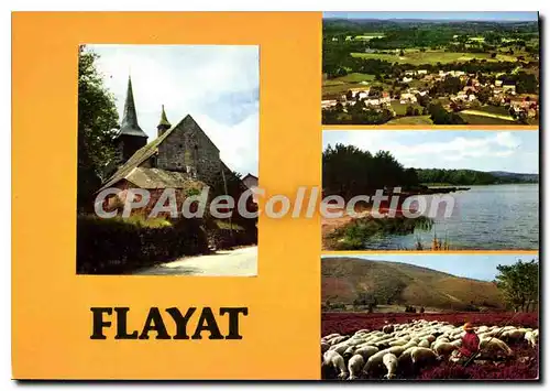 Cartes postales moderne FLAYAT vue g�n�rale a�rienne moutons �glise