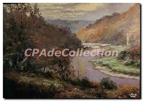 Moderne Karte FRESSELINES soir d'automne sur la Creuse �uvre du peintre Gaston Thiery