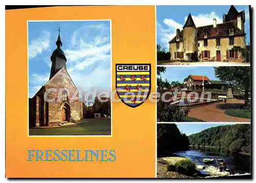 Moderne Karte FRESSELINES ch�teau Puy-Guillon �glise square