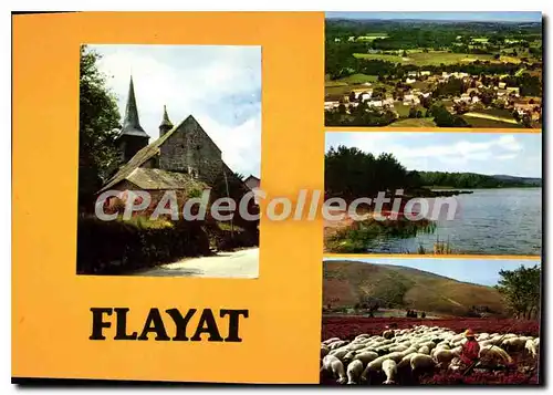 Cartes postales moderne FLAYAT vue g�n�rale a�rienne moutons �glise