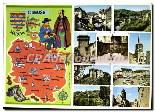 Moderne Karte carte touristique � travers la Creuse