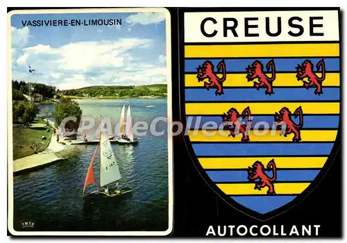 Cartes postales moderne VASSIVIERE-en-LIMOUSIN CREUSE autocollant