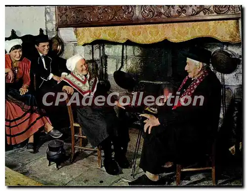 Cartes postales moderne pays Marchois la veill�e ch�taignes grill�es folklore