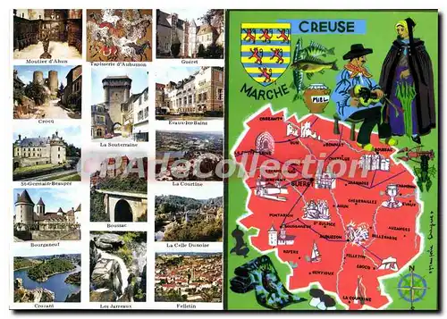 Cartes postales moderne carte double touristique CREUSE MARCHE