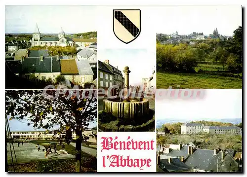 Moderne Karte BENEVENT-L'ABBAYE �glise groupe scolaire abbaye maison de retraite