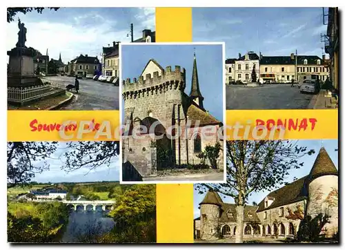 Cartes postales moderne BONNAT Postes ch�teau de Beauvais �glise pont � la chatte