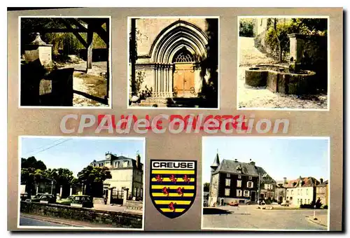 Moderne Karte DUN-LE-PALESTEL lavoir �glise mairie �cole Poste