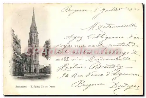 Ansichtskarte AK BERGERAC �glise Notre-Dame