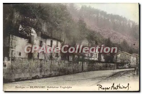 Cartes postales BRANTOME habitations troglodytes