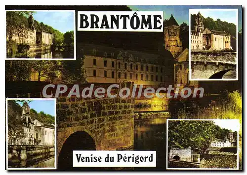 Cartes postales moderne BRANTOME abbaye et pont Coud�