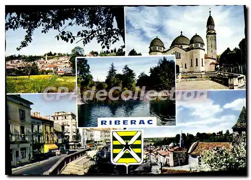 Cartes postales moderne RIBERAC vue g�n�rale �glise cascade