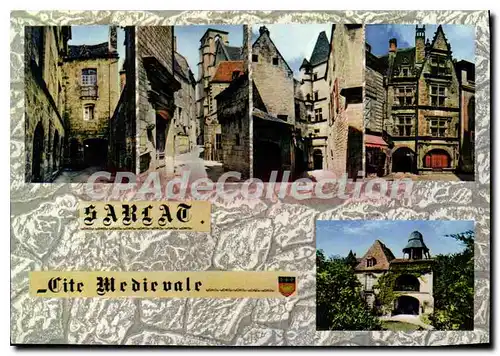 Moderne Karte SARLAT Coupe Gorge �glise Pr�sidial H�tel de Malville