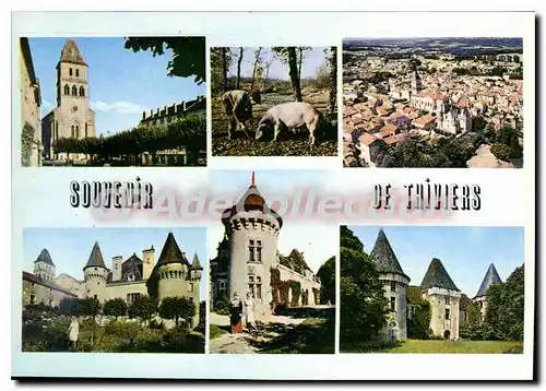 Moderne Karte THIVIERS �glise chercheur de truffes cochon Vaucocour Filolie Laxion