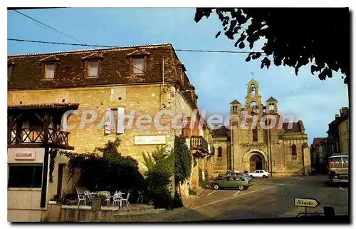 Moderne Karte VILLEFRANCHE DU PERIGORD H�tel du commerce �glise