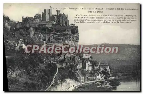 Cartes postales ch�teau de BEYNAC vue du Pech pr�s SARLAT