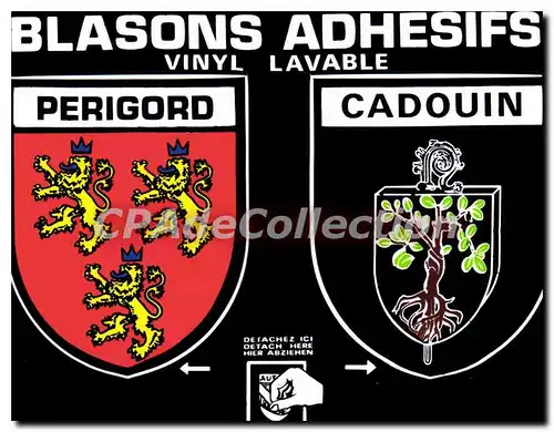 Cartes postales moderne CADOUIN PERIGORD blasons adh�sifs autocollants