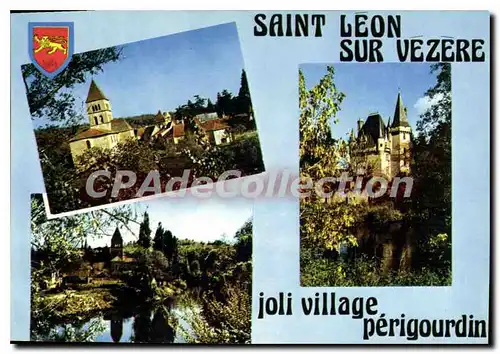 Cartes postales moderne SAINT-LEON-SUR-VEZERE �glise ch�teau de Cl�rans