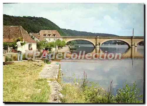 Cartes postales moderne Mauzac Les Bords De La Dordogne Et Le Pont