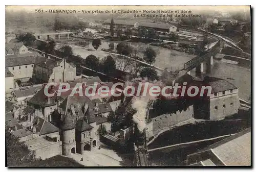 Ansichtskarte AK Besancon Les Bains Vue Prise De La Citadelle Porte Rivotte Et Ligne chemin de fer