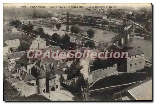 Cartes postales Besancon Les Bains Vue Prise De La Citadelle Porte Rivotte Et Ligne chemin de fer