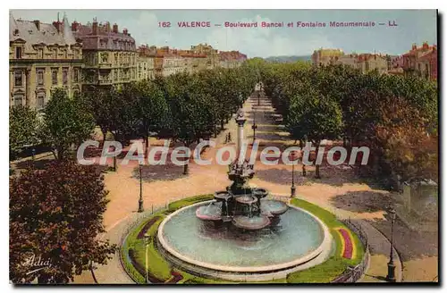 Cartes postales Valence Boulevard Bancel Et Fontaine Monumentale