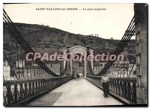 Ansichtskarte AK St Vallier Sur Rhone Le Pont Suspendu