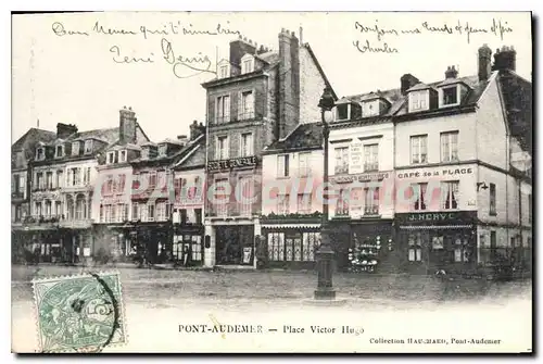 Cartes postales Pont Audemer Place Victor Hugo soci�t� g�n�rale