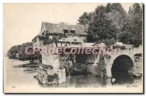 Cartes postales Vernon Vernonnet Maison Sur Le Vieux Pont