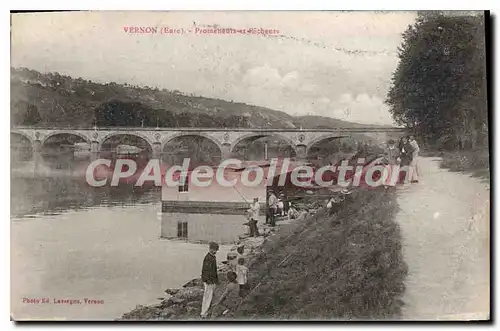 Cartes postales Vernon Promeneurs Et P�cheurs