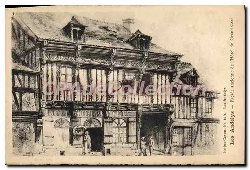 Cartes postales Les Andelys Facade Ancienne De I'Hotel Du Grand Cerf