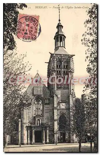 Ansichtskarte AK Bernay Facade De I'Eglise Sainte Croix