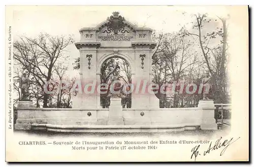 Ansichtskarte AK Chartres Souvenir De I'Inauguration Du Monument Des Enfants