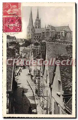 Cartes postales Chartres La Cathedrale Vue De La Basse Ville