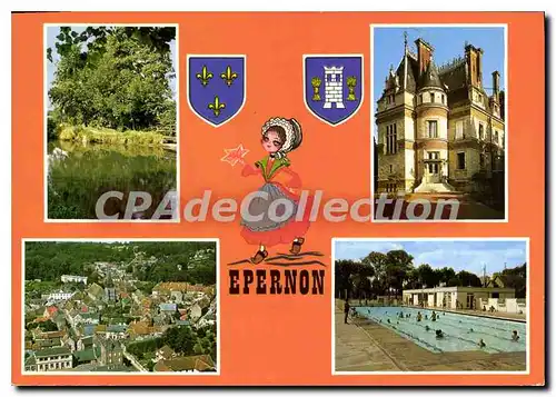 Cartes postales moderne Epernon ch�teau des tourelles piscine